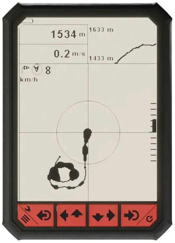 MipFly OneX drawing a thermal centering trace in flight